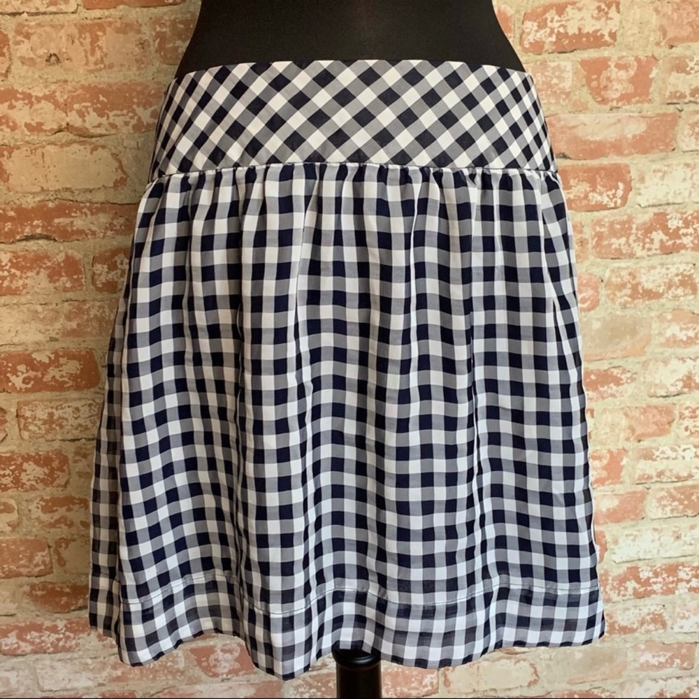 GAP Skirt Gingham Blue White Size 12 - Picture 4 of 9